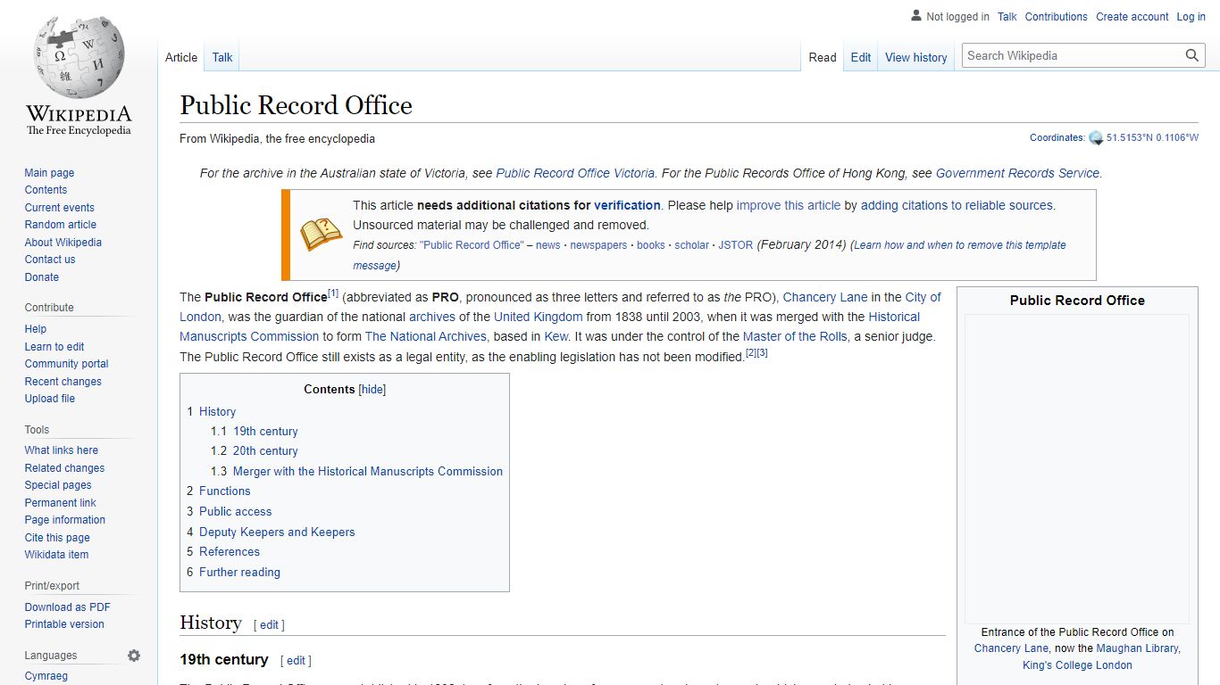 Public Record Office - Wikipedia